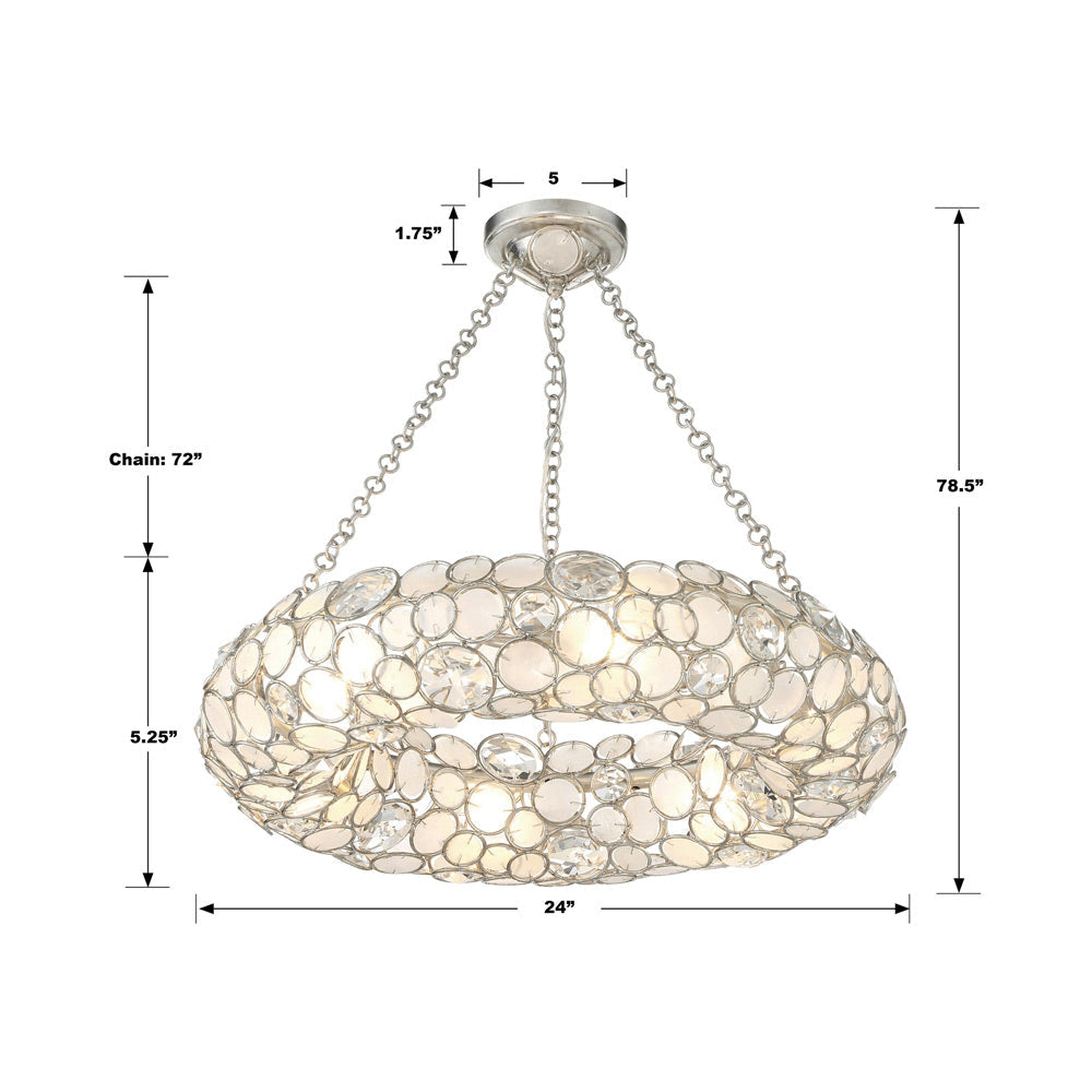 Palla Ring Chandelier - line drawing.