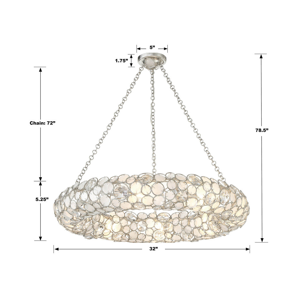 Palla Ring Chandelier - line drawing.