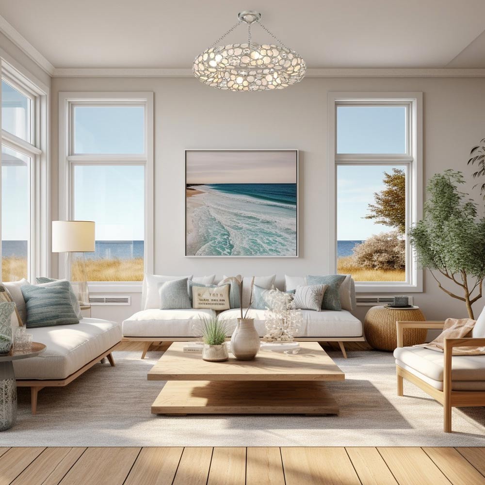 Palla Ring Semi Flush Mount Ceiling Light in living room.