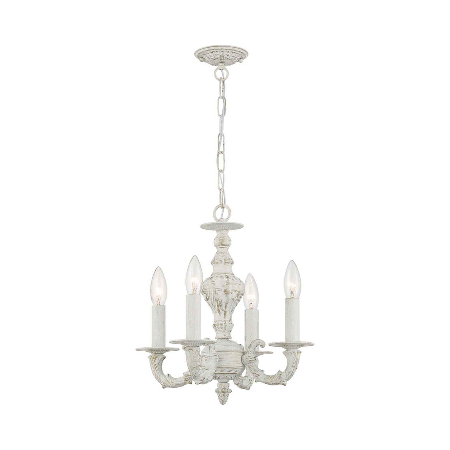 Paris Market Chandelier in Antique White (4-Light).