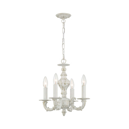 Paris Market Chandelier in Antique White (4-Light).