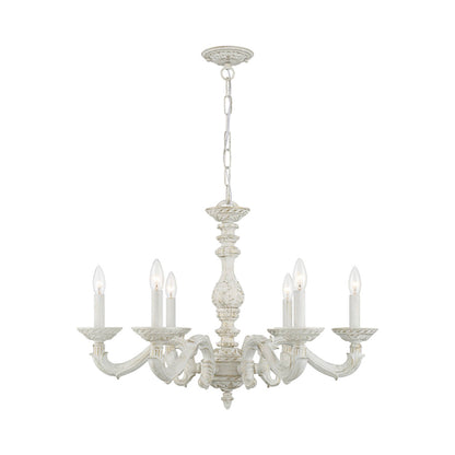 Paris Market Chandelier in Antique White (6-Light).