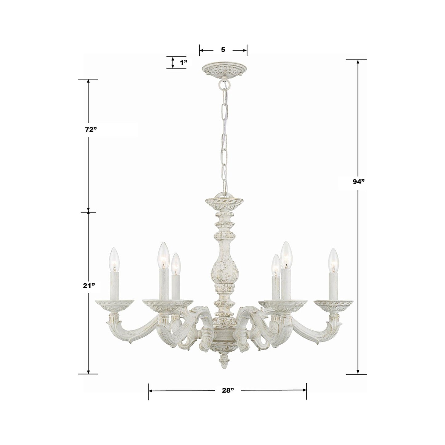 Paris Market Chandelier - line drawing.
