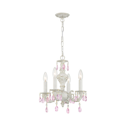 Paris Market Crystal Chandelier in Antique White (Rose Colored Hand Cut/15-Inch).