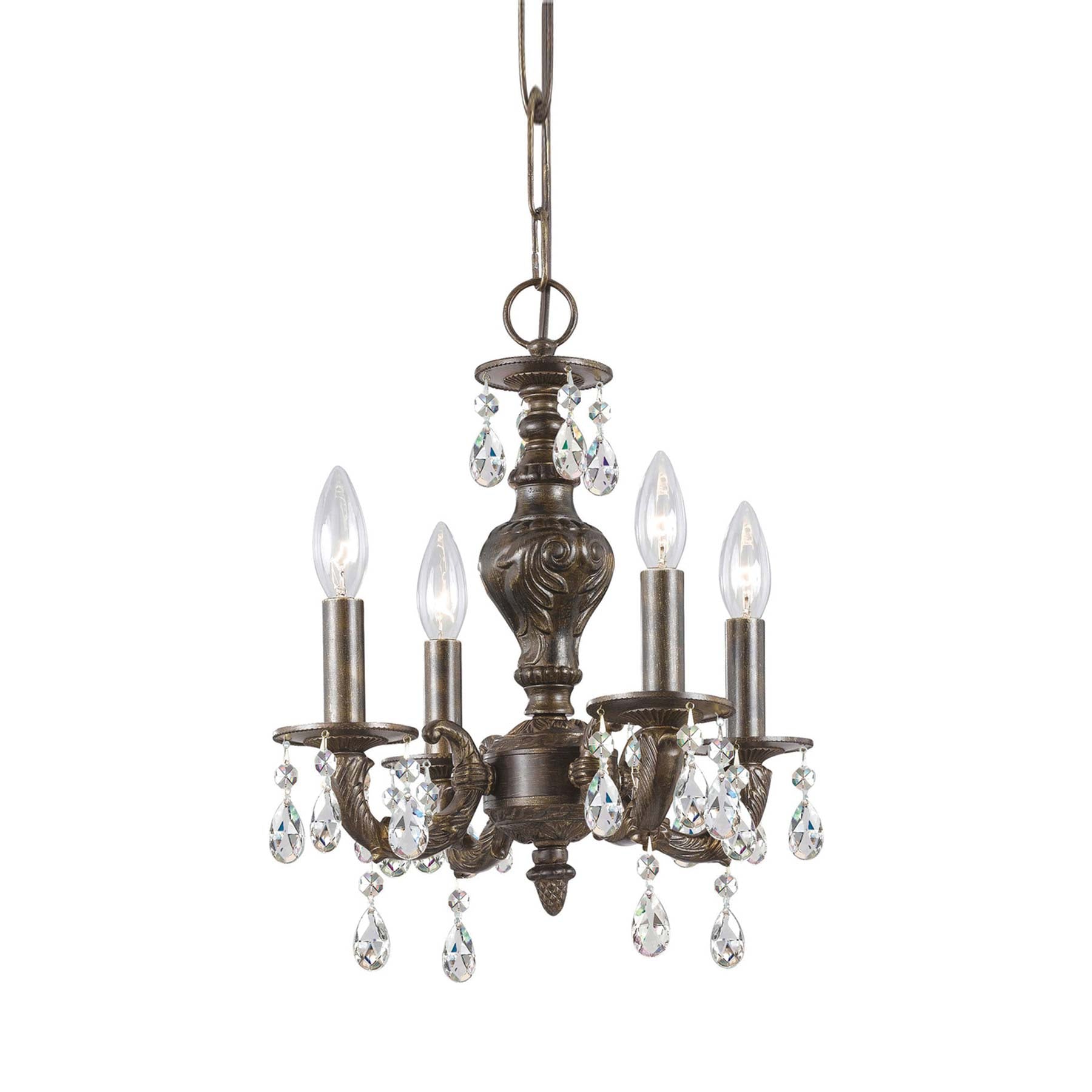 Paris Market Crystal Chandelier in Venetian Bronze (Hand Cut Crystal/Swarovski Spectra Crystal/15-Inch).