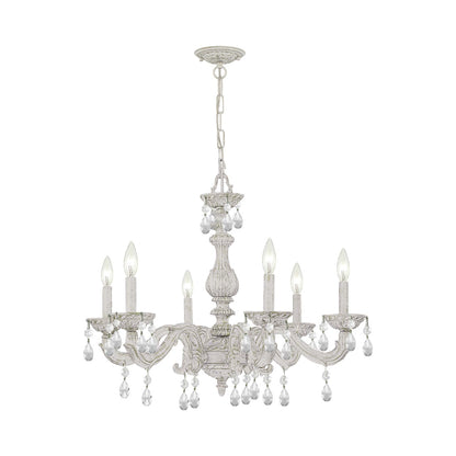 Paris Market Crystal Chandelier in Antique White (Hand Cut Crystal/Swarovski Spectra Crystal/Swarovski Strass Crystal/21-Inch).