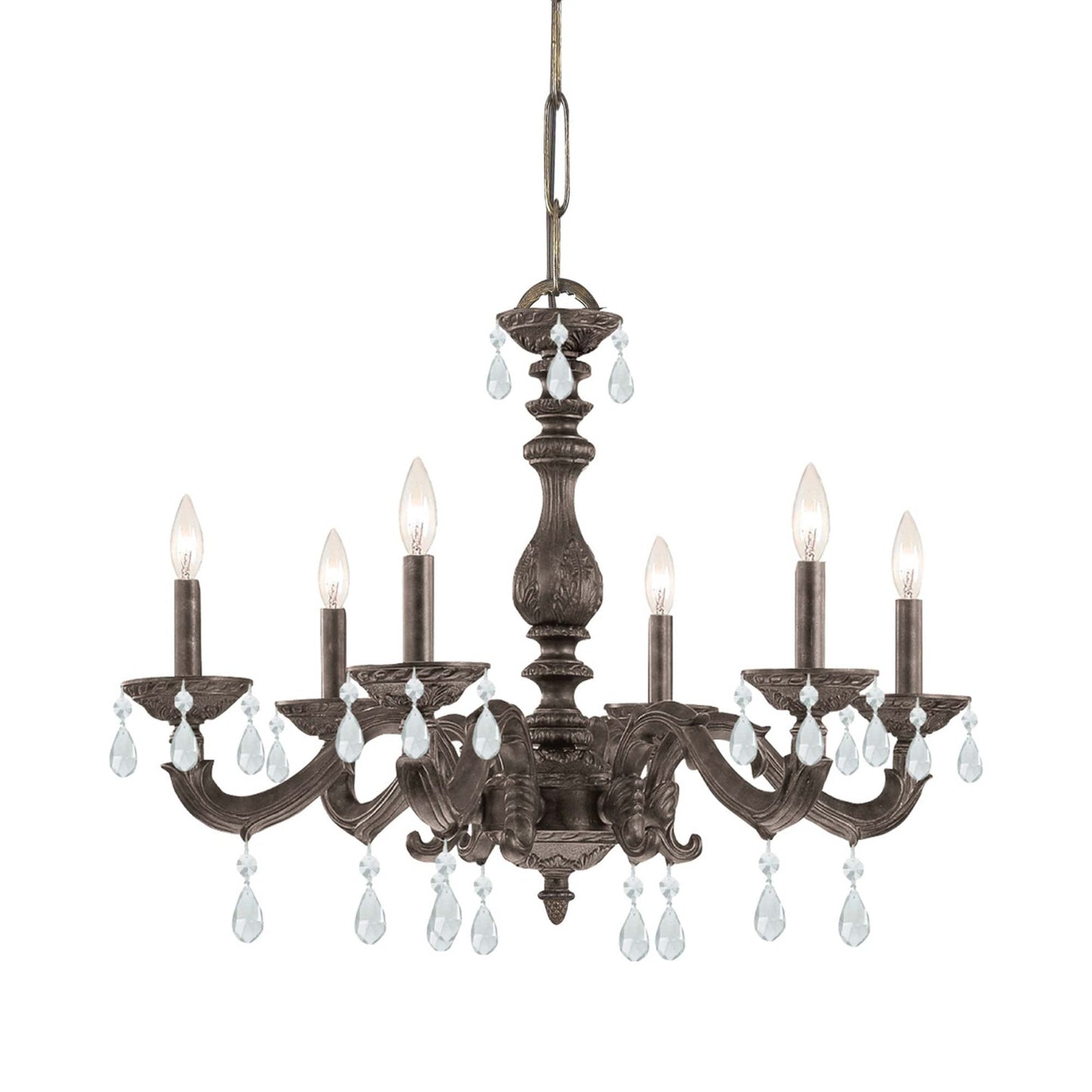 Paris Market Crystal Chandelier in Venetian Bronze (Hand Cut Crystal/Swarovski Spectra Crystal/Swarovski Strass Crystal/21-Inch).