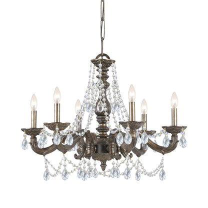 Paris Market Crystal Chandelier in Venetian Bronze (Hand Cut Crystal/Swarovski Spectra Crystal/Swarovski Strass Crystal/22-Inch).