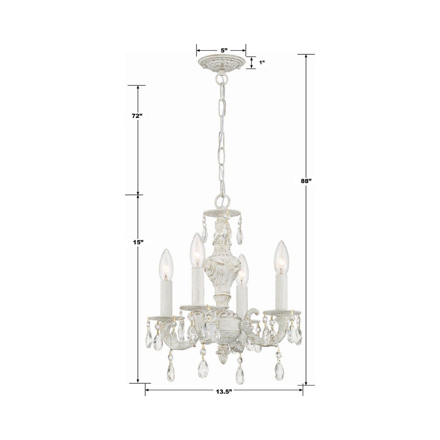 Paris Market Crystal Chandelier - line drawing.