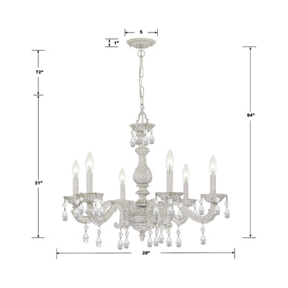 Paris Market Crystal Chandelier - line drawing.