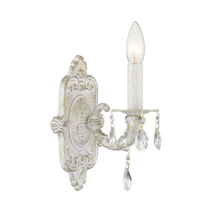 Paris Market Crystal Wall Light in Antique White (Hand Cut Crystal/Swarovski Spectra Crystal/Swarovski Strass Crystal/1-Light).