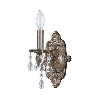 Paris Market Crystal Wall Light in Venetian Bronze (Hand Cut Crystal/Swarovski Spectra Crystal/Swarovski Strass Crystal/1-Light).