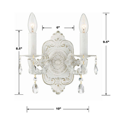 Paris Market Crystal Wall Light - line drawing.