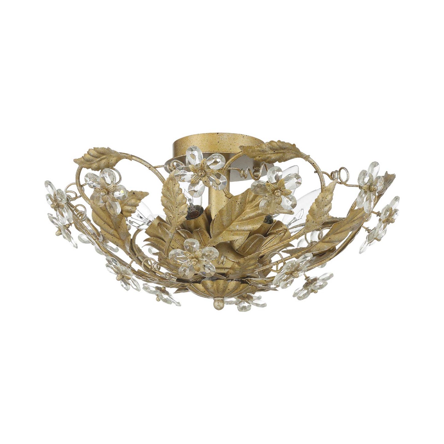 Paris Market Semi Flush Mount Ceiling Light in Gold Leaf.