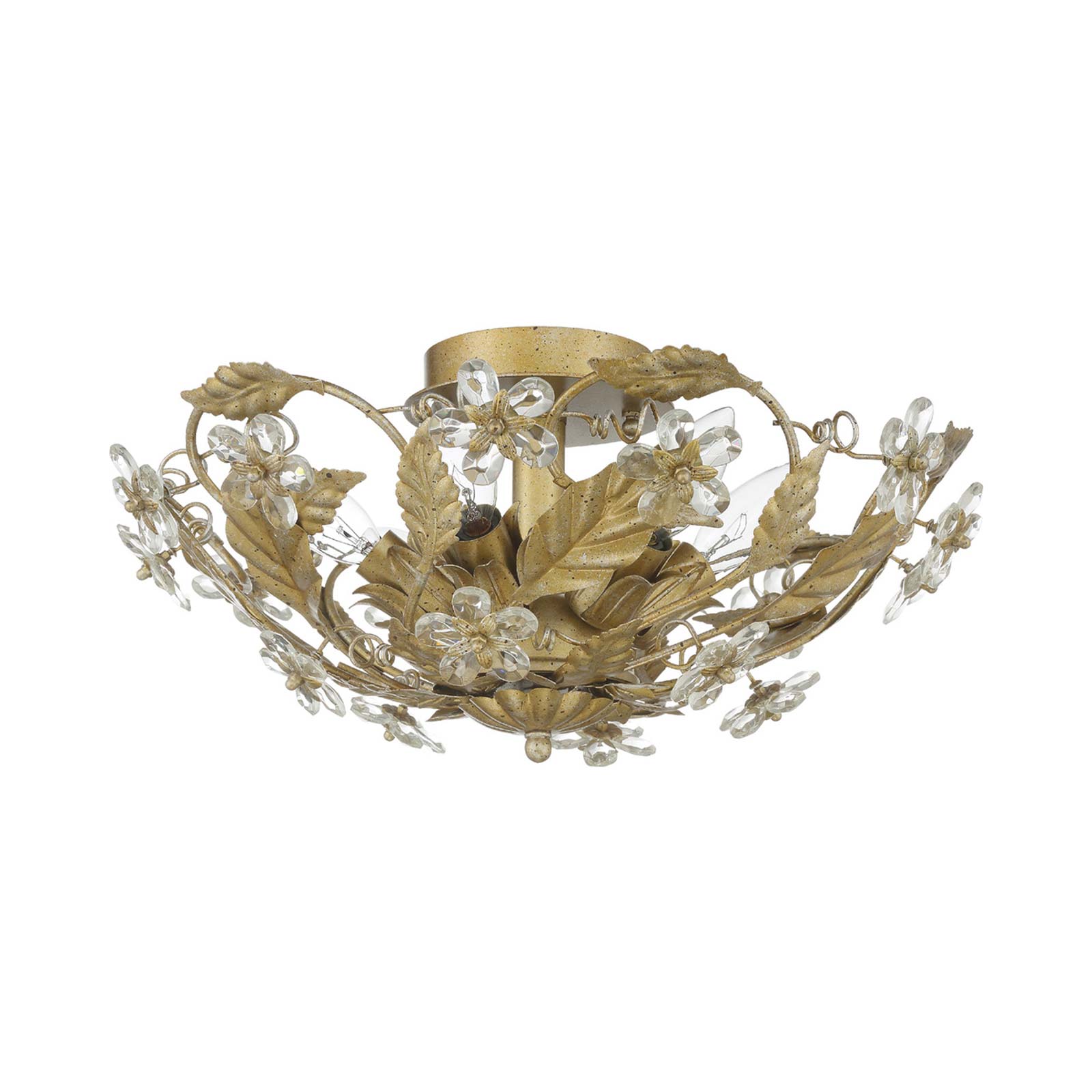 Paris Market Semi Flush Mount Ceiling Light in Gold Leaf.