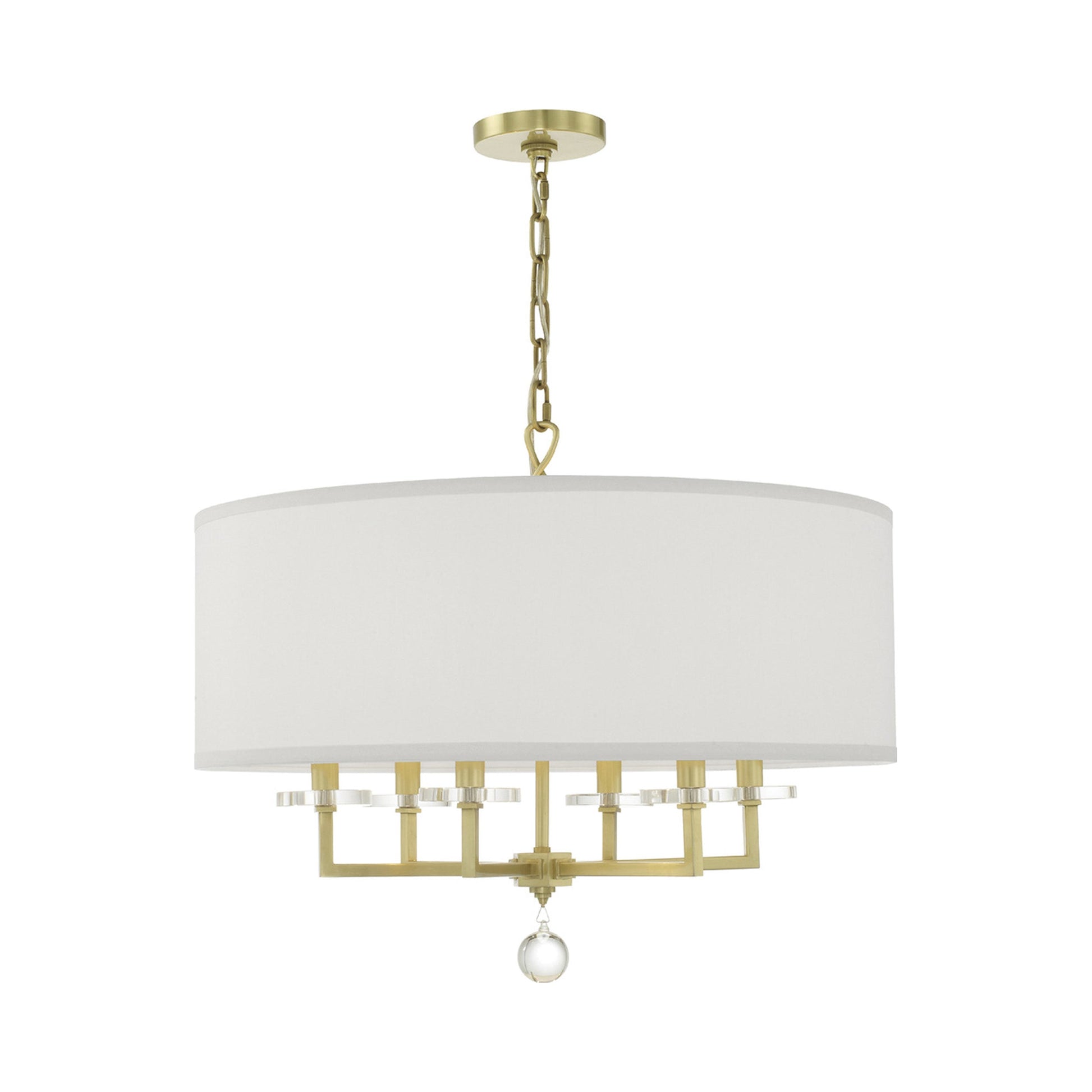 Paxton Chandelier in Aged Brass (Round).