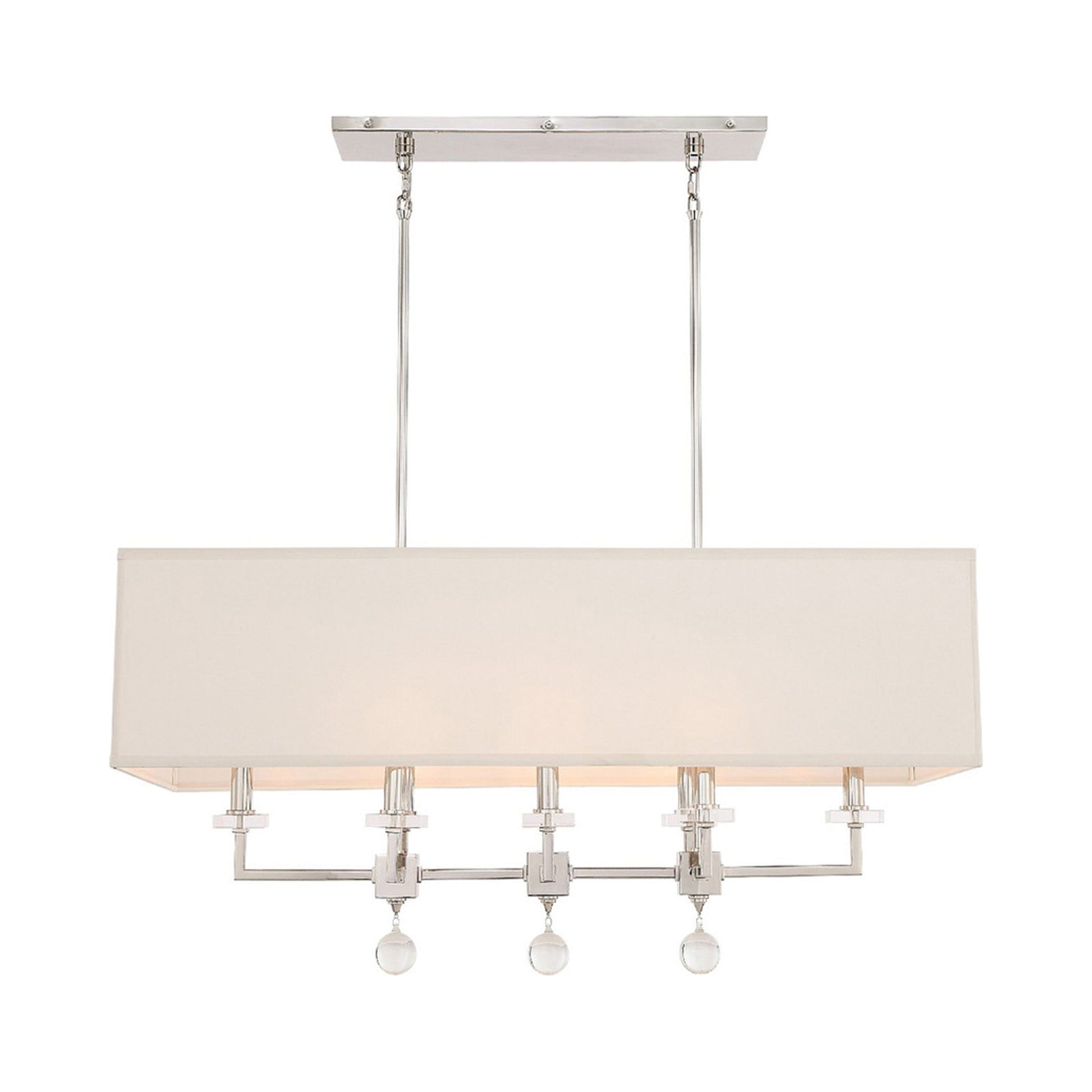 Paxton Chandelier in Polished Nickel (Rectangle).