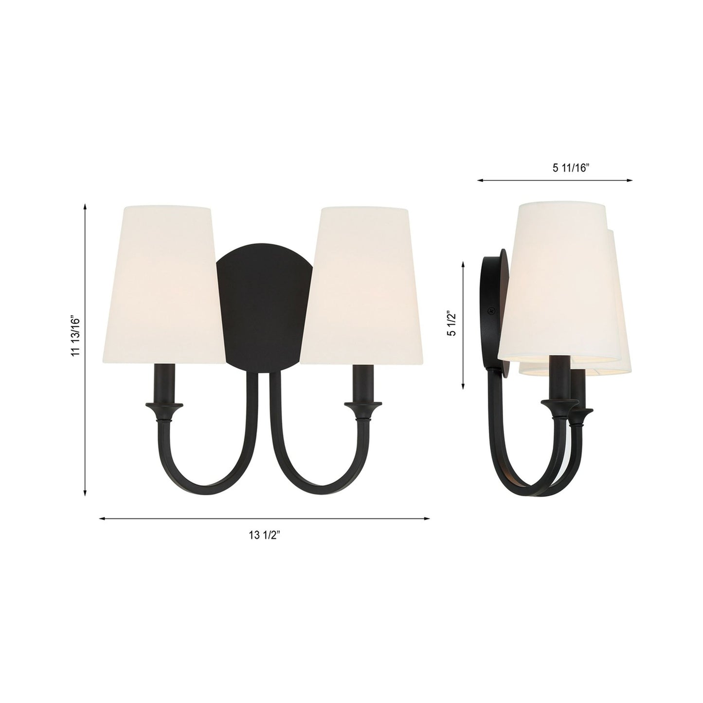 Payton Wall Light - line drawing.