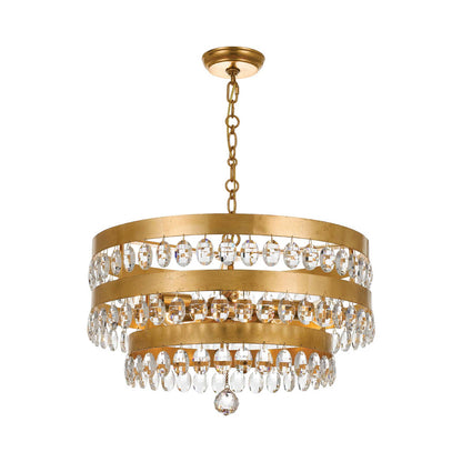 Perla Chandelier in Antique Gold (5-Light).