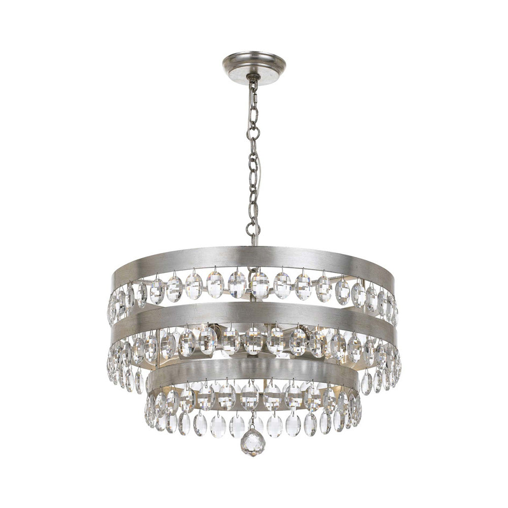 Perla Chandelier in Antique Silver (5-Light).