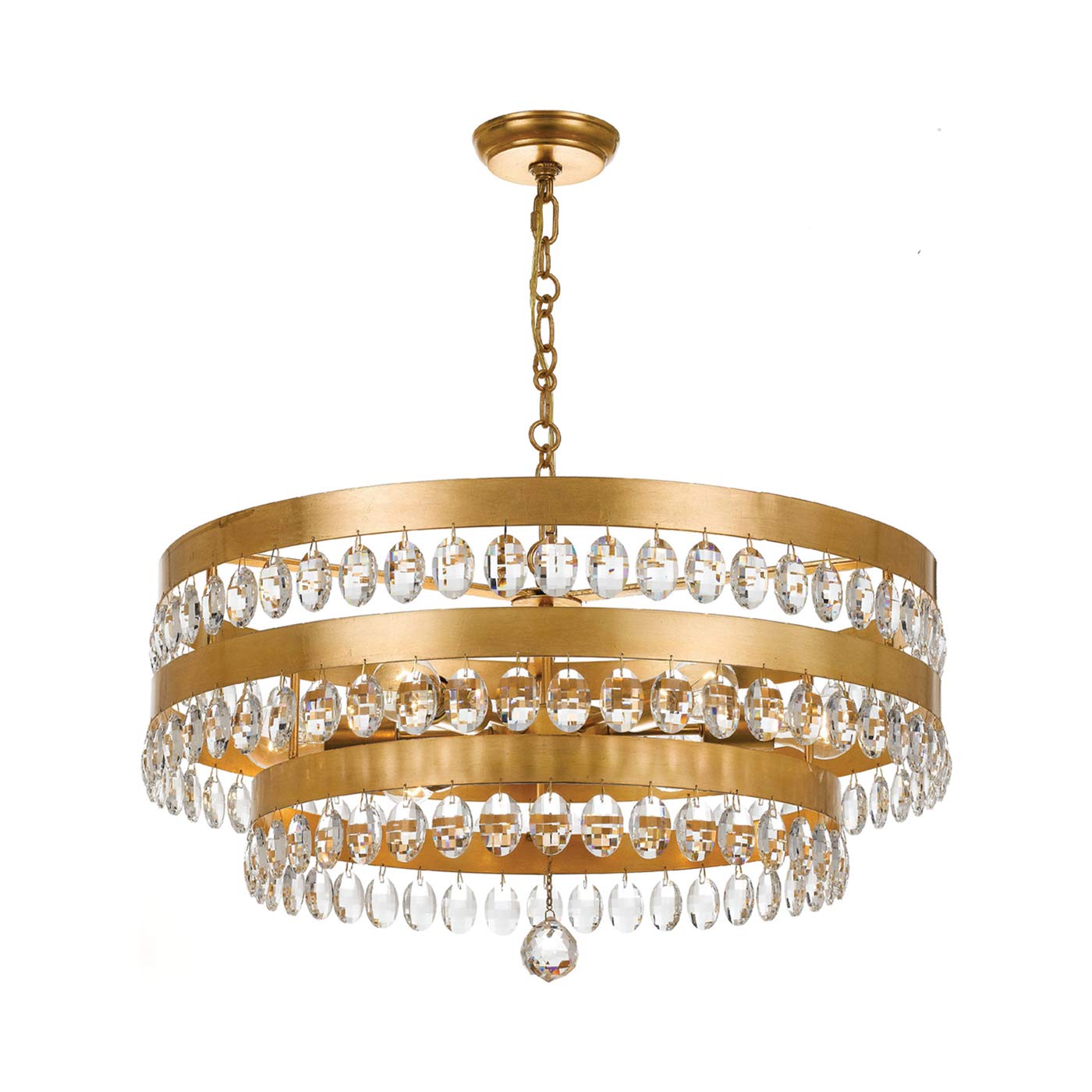 Perla Chandelier in Antique Gold (6-Light).