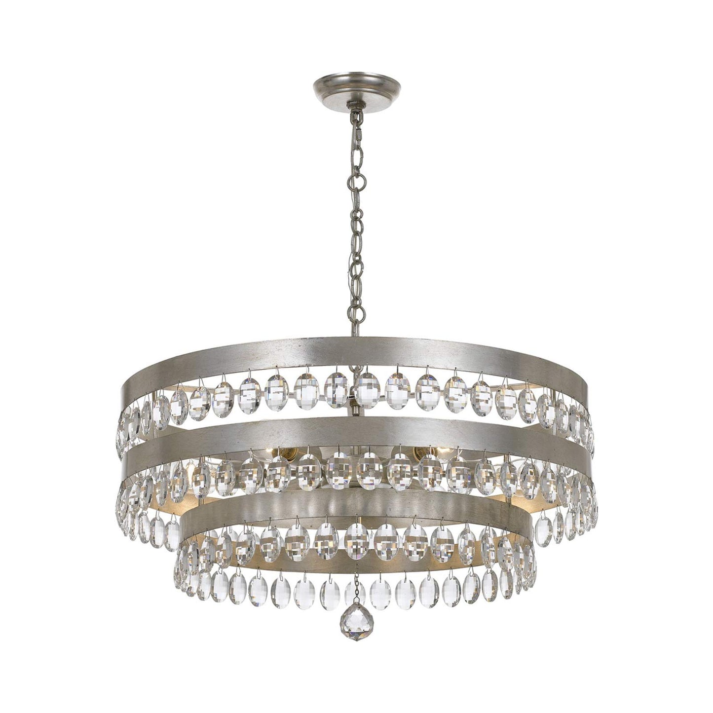 Perla Chandelier in Antique Silver (6-Light).