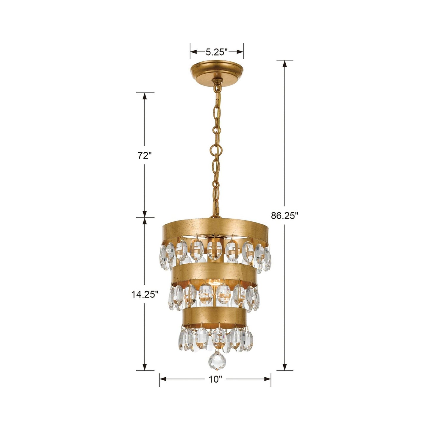 Perla Chandelier - line drawing.