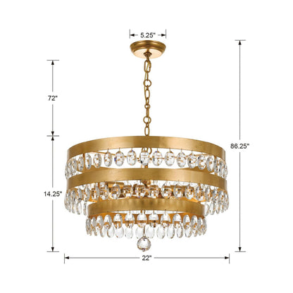 Perla Chandelier - line drawing.