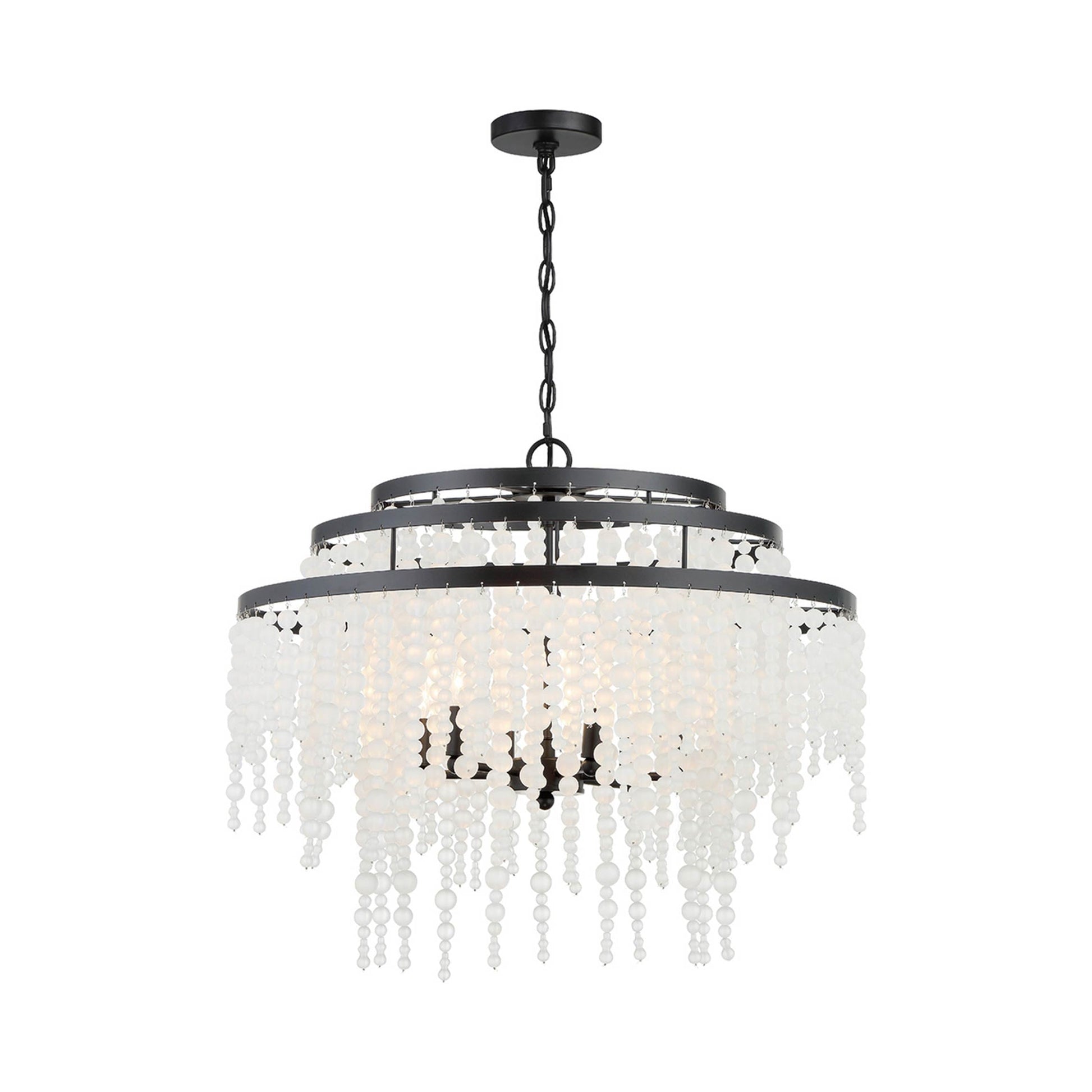 Poppy Chandelier in Frosted Glass Beads.