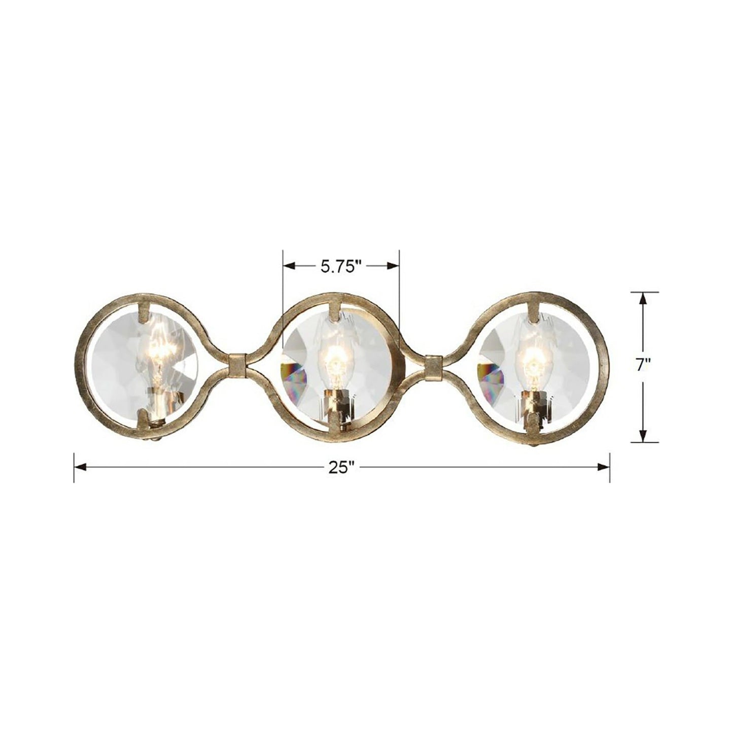 Quincy Bath Wall Light - line drawing.