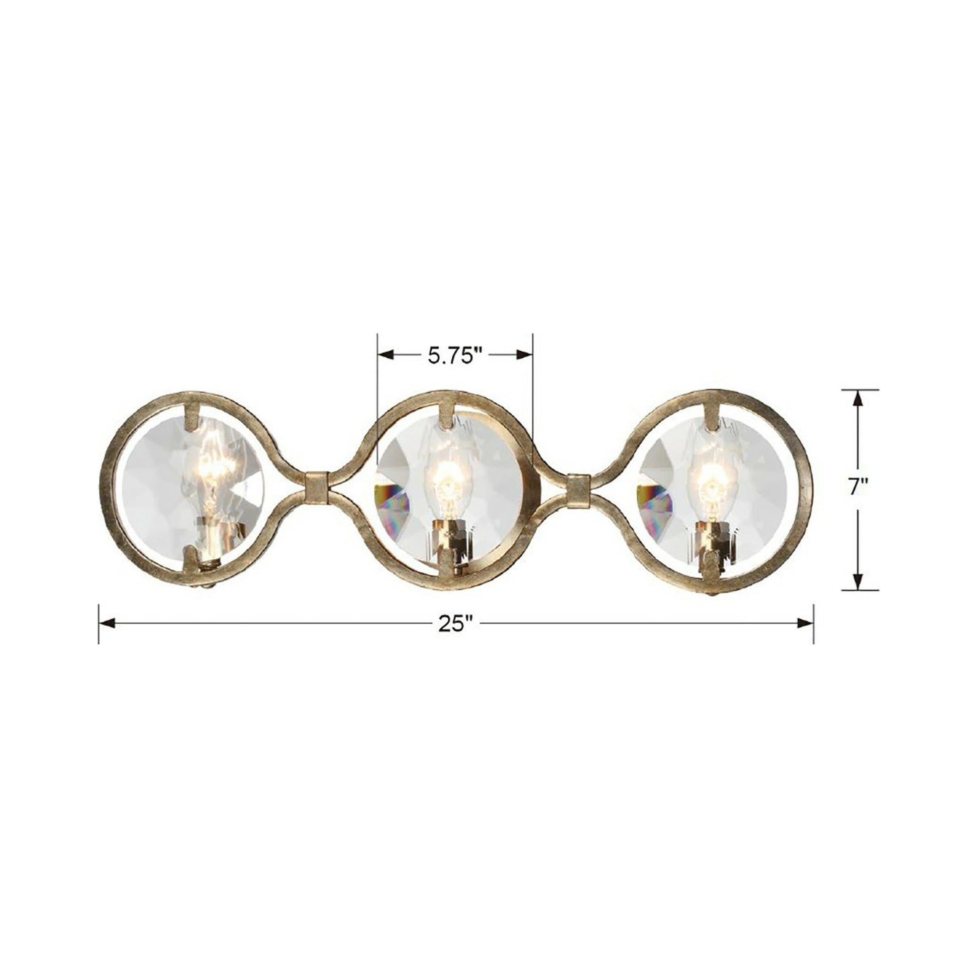 Quincy Bath Wall Light - line drawing.