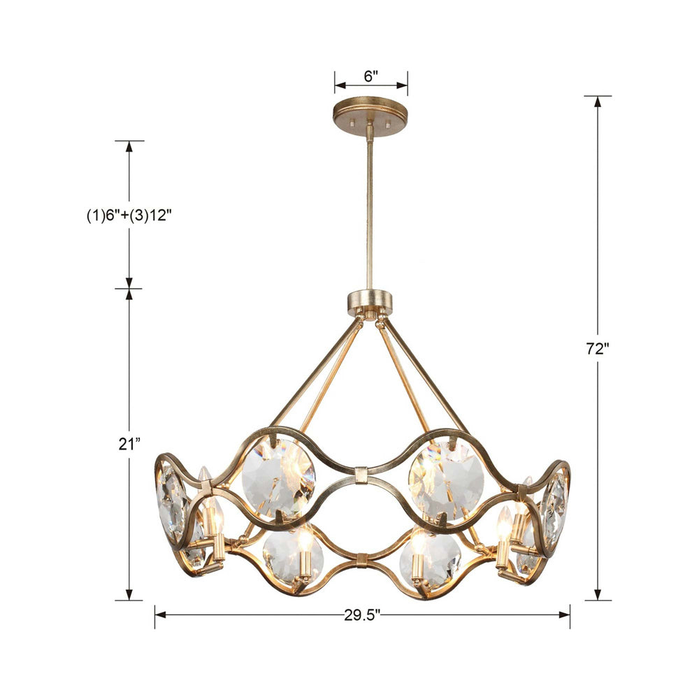 Quincy Chandelier - line drawing.