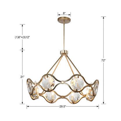 Quincy Chandelier - line drawing.