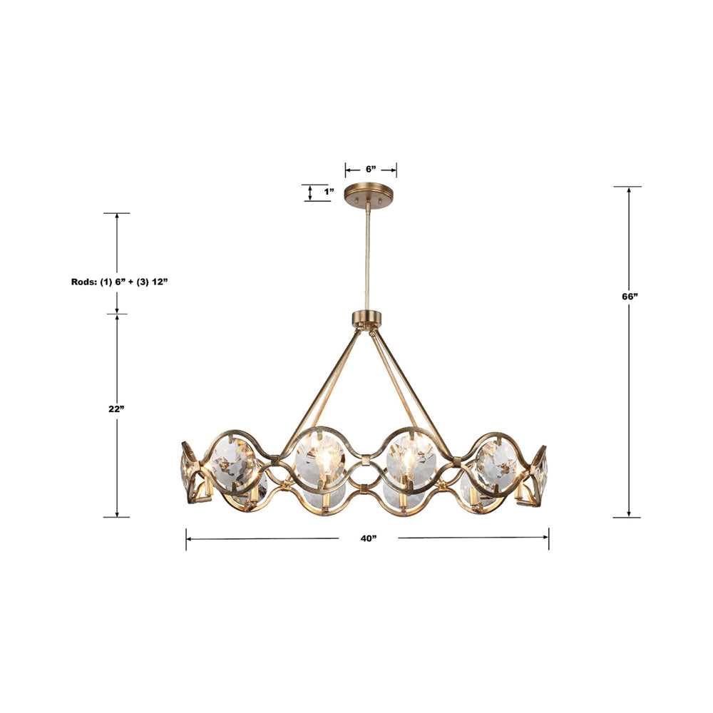 Quincy Chandelier - line drawing.