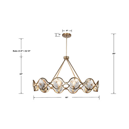Quincy Chandelier - line drawing.
