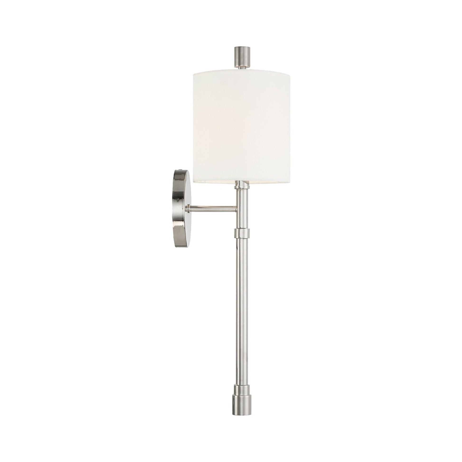 Rachel Wall Light in Polished Nickel.