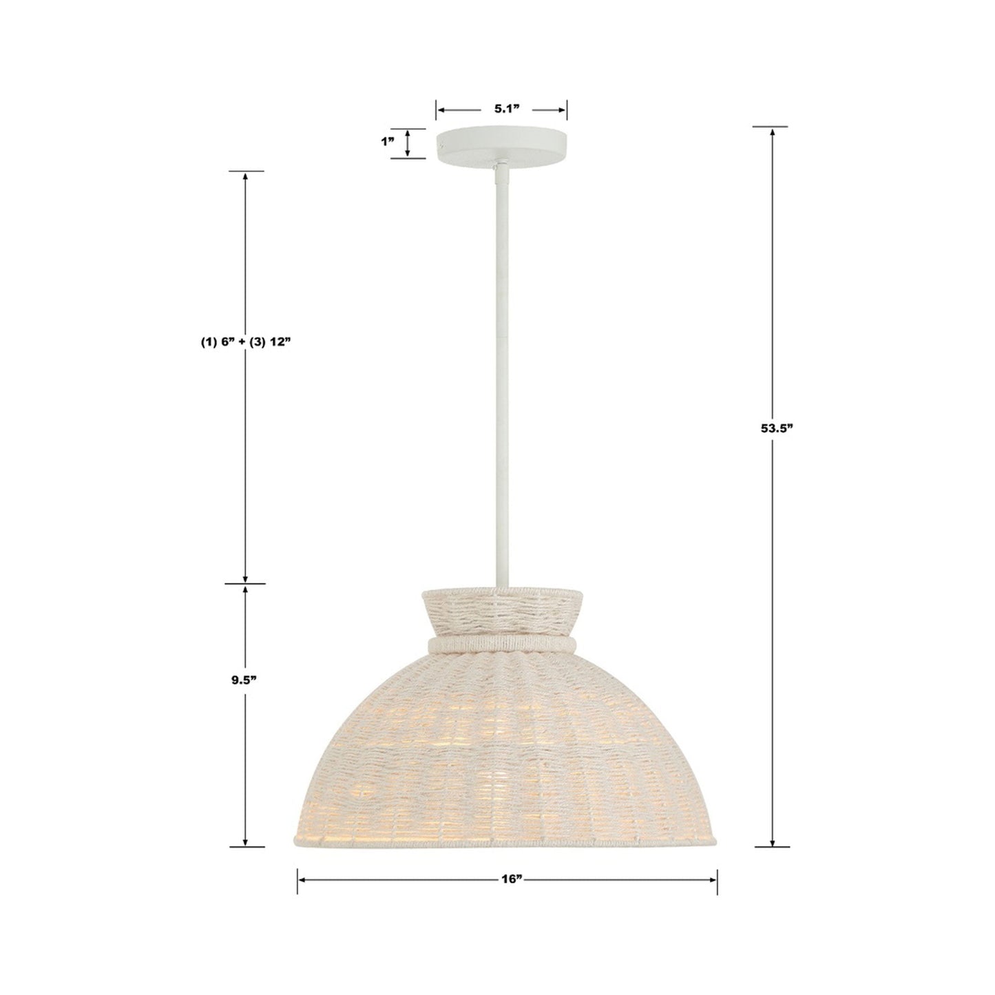 Reese Pendant Light - line drawing.