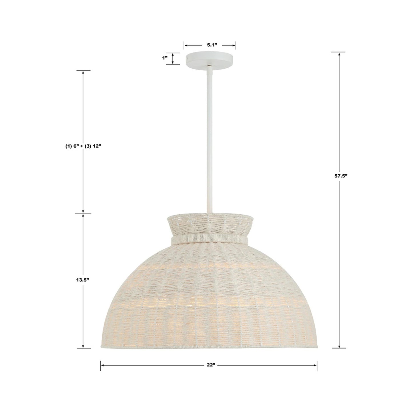 Reese Pendant Light - line drawing.