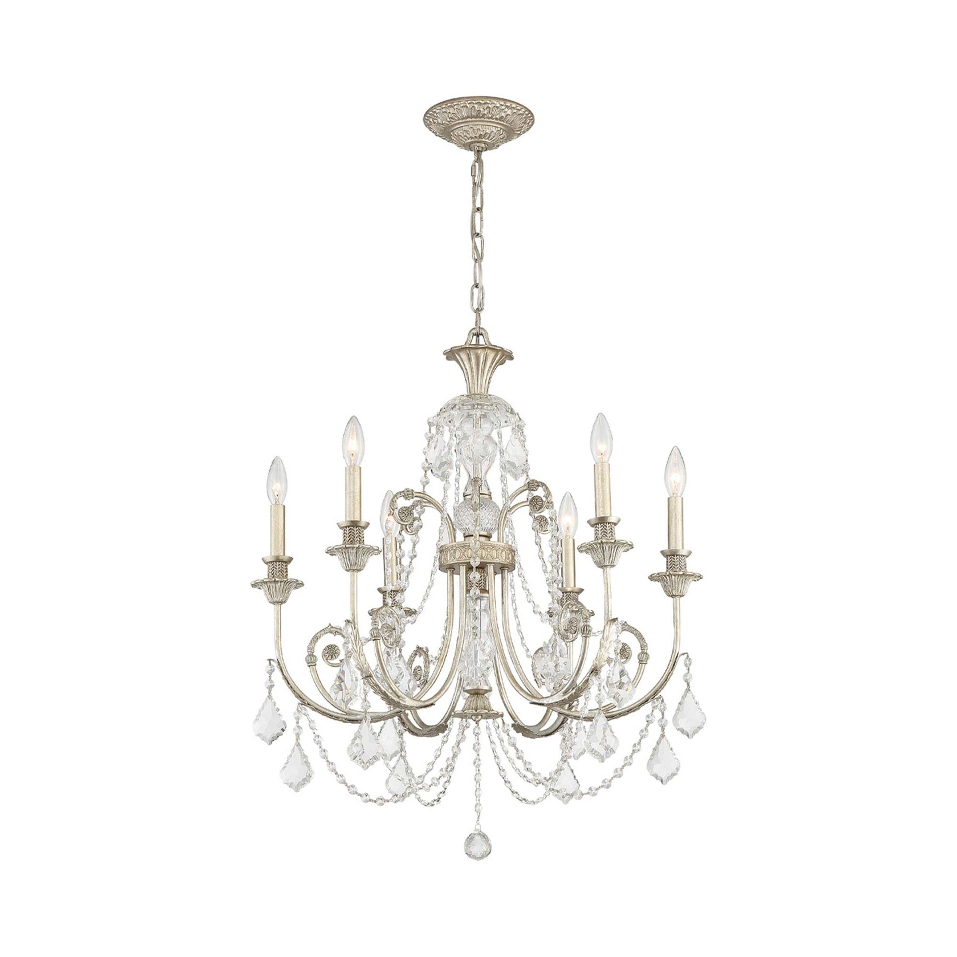 Regis Chandelier in Olde Silver (6-Light).