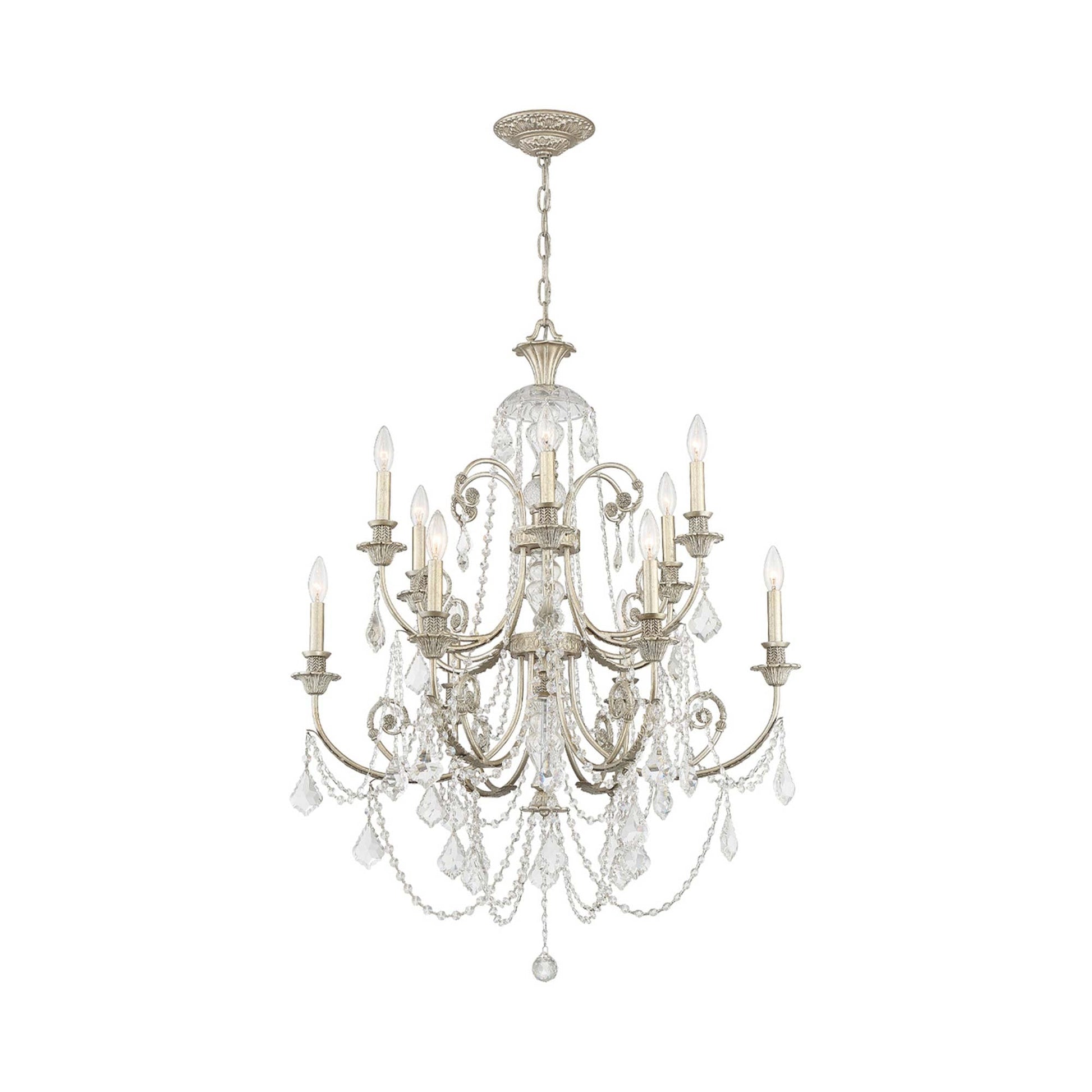 Regis Chandelier in Olde Silver (12-Light).