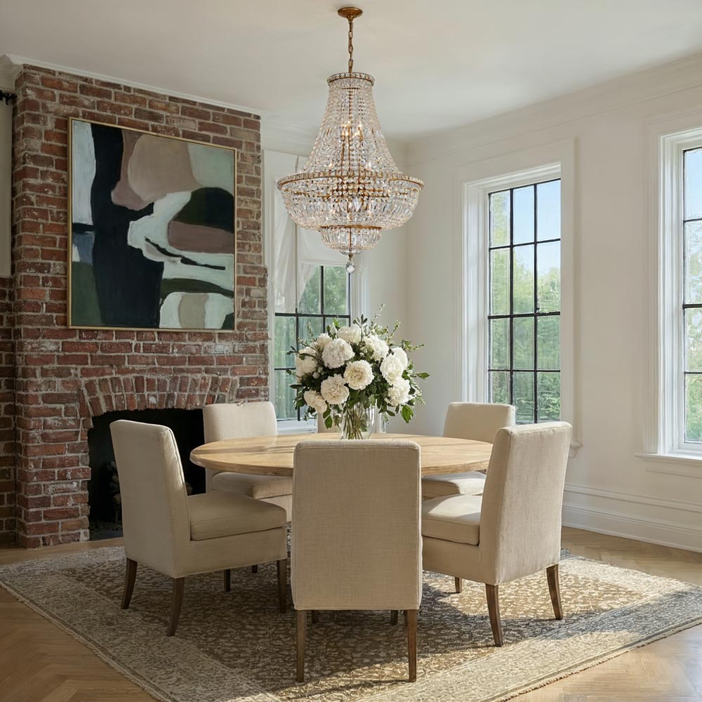 Roslyn Chandelier in living room.