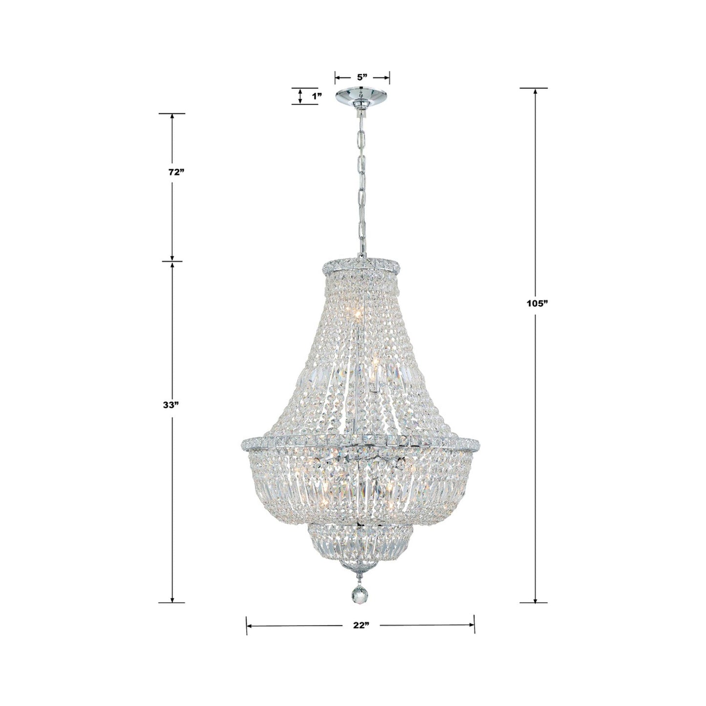 Roslyn Chandelier - line drawing.