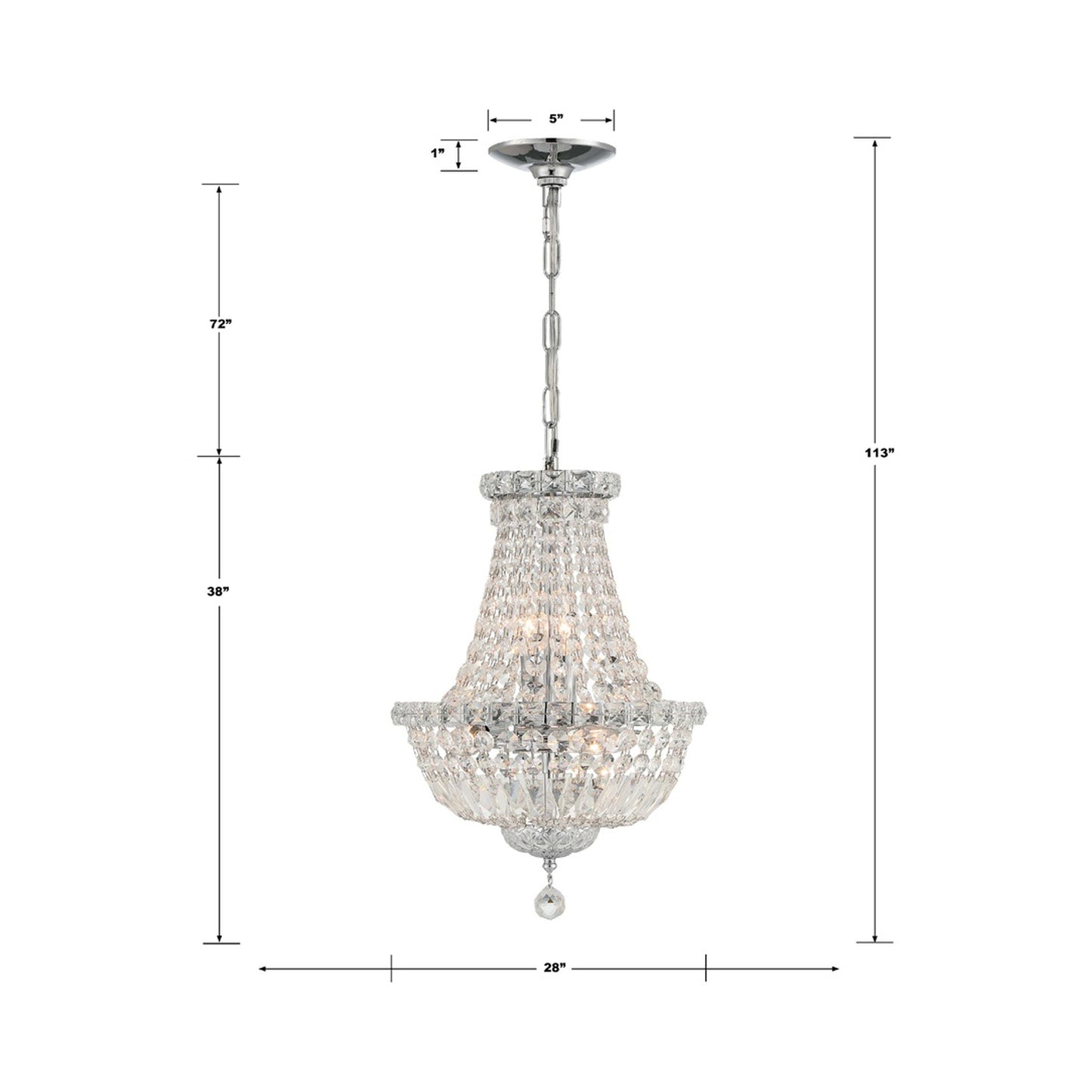 Roslyn Chandelier - line drawing.