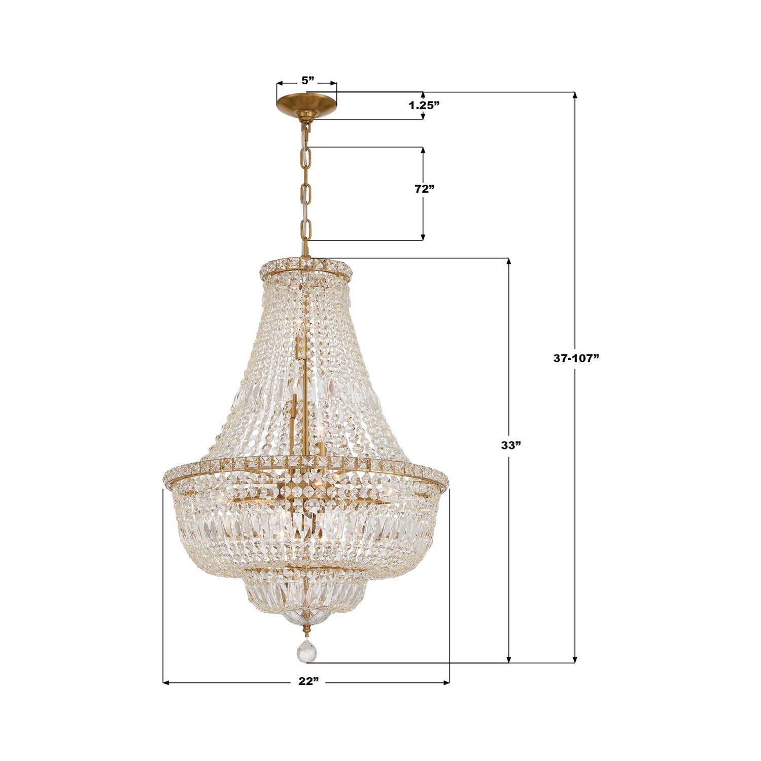 Roslyn Chandelier - line drawing.