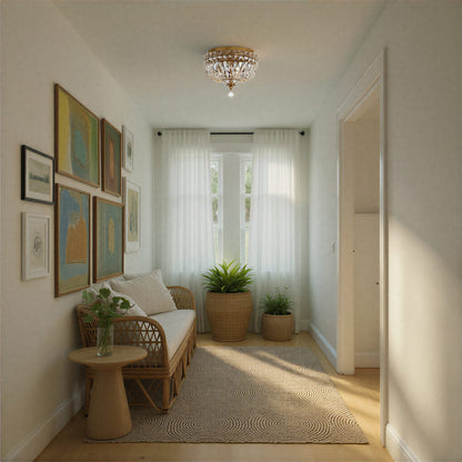 Roslyn Flush Mount Ceiling Light in living room.
