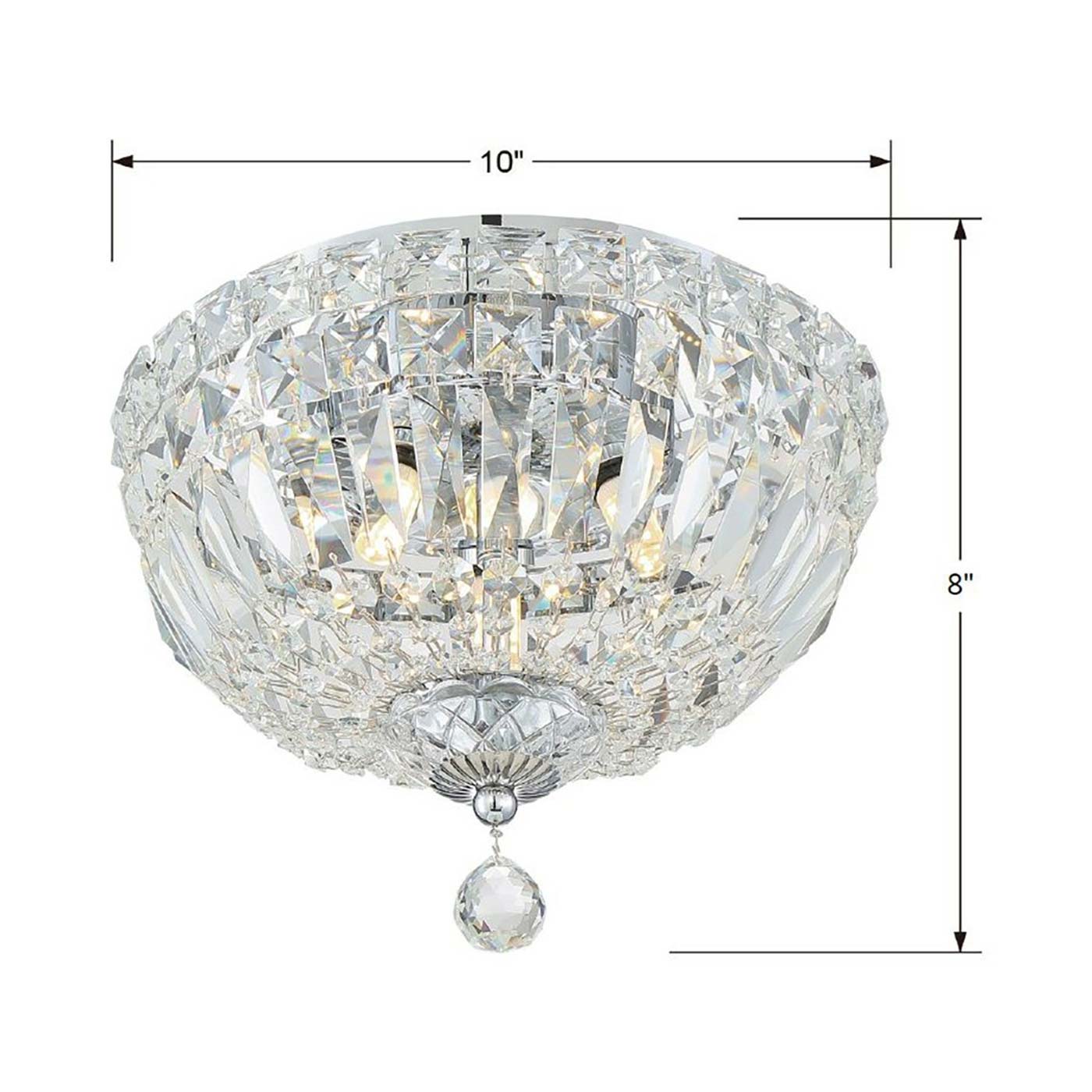 Roslyn Flush Mount Ceiling Light - line drawing.