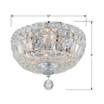 Roslyn Flush Mount Ceiling Light - line drawing.