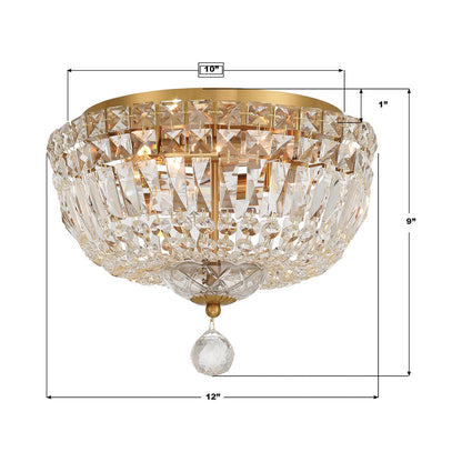 Roslyn Flush Mount Ceiling Light - line drawing.