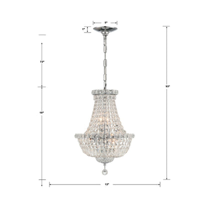 Roslyn Mini Chandelier - line drawing.