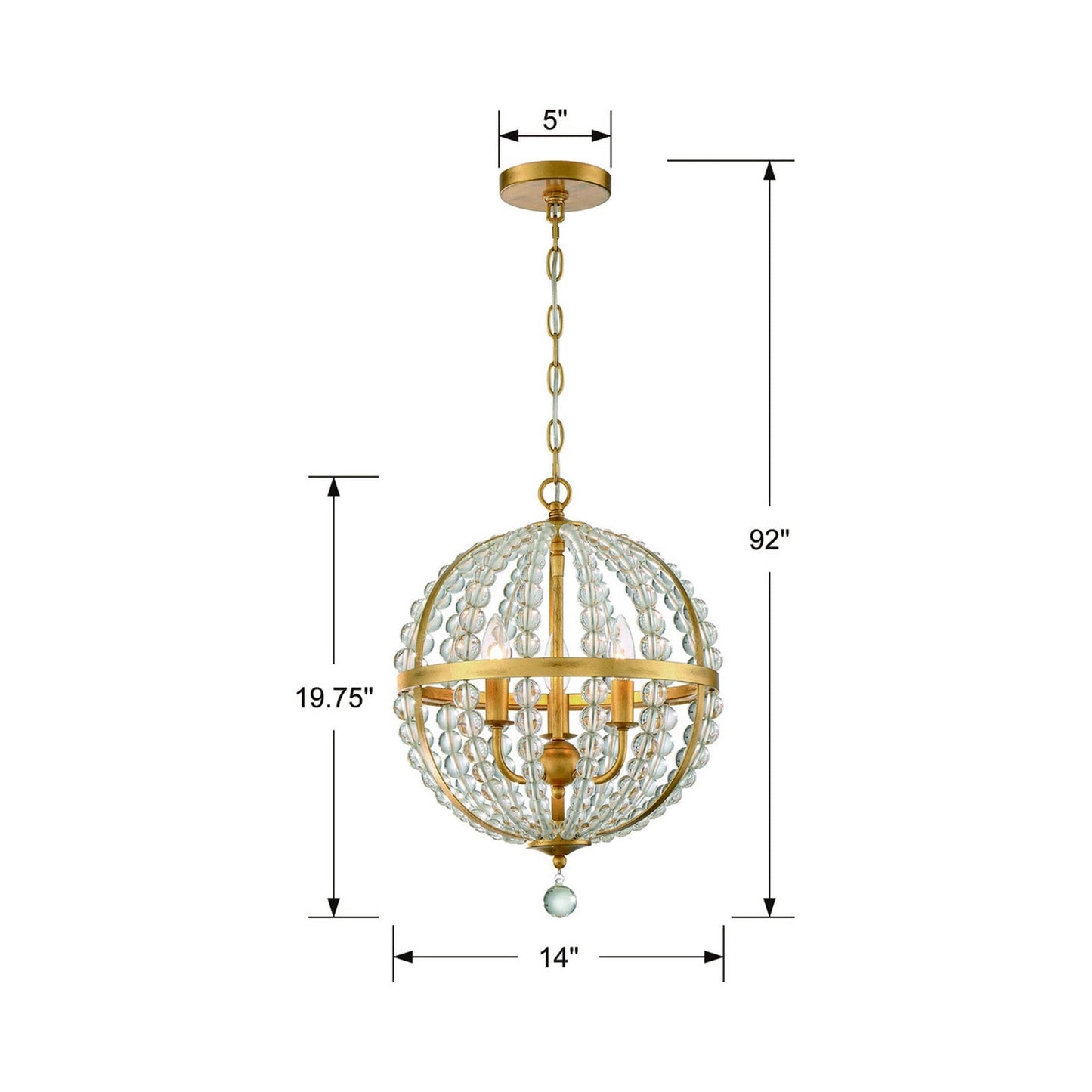Roxy Chandelier - line drawing.